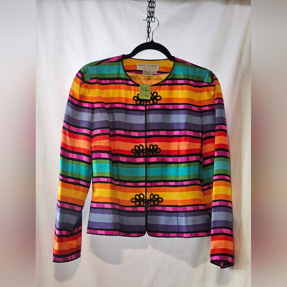 Maggie London Rainbow Silk Blazer